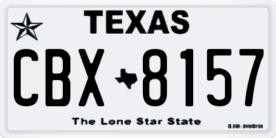 TX license plate CBX8157
