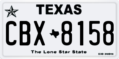 TX license plate CBX8158
