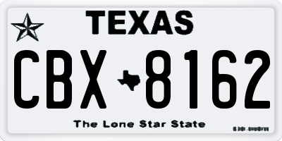 TX license plate CBX8162