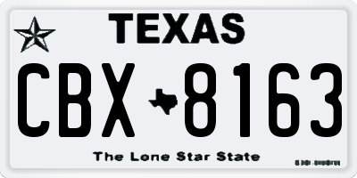 TX license plate CBX8163