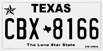 TX license plate CBX8166
