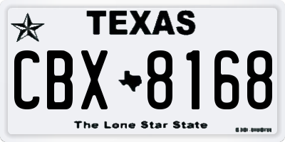 TX license plate CBX8168