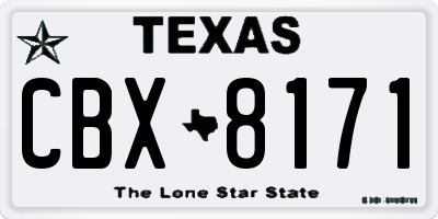 TX license plate CBX8171