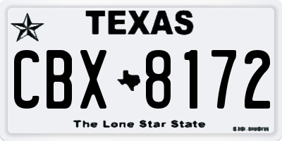 TX license plate CBX8172