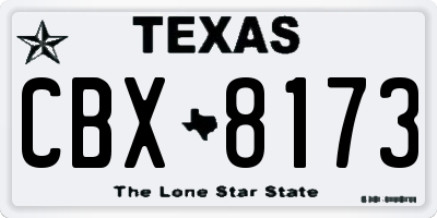 TX license plate CBX8173