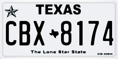 TX license plate CBX8174