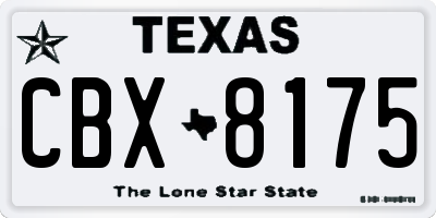 TX license plate CBX8175