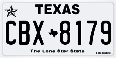 TX license plate CBX8179