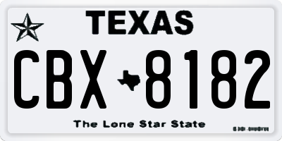 TX license plate CBX8182