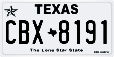 TX license plate CBX8191
