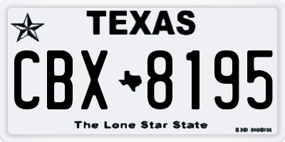 TX license plate CBX8195