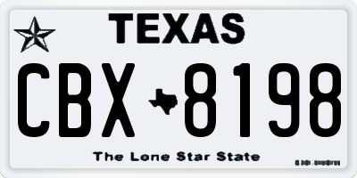 TX license plate CBX8198
