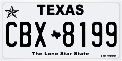 TX license plate CBX8199