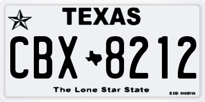 TX license plate CBX8212