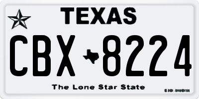TX license plate CBX8224