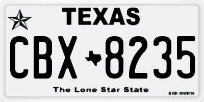 TX license plate CBX8235