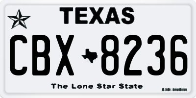 TX license plate CBX8236