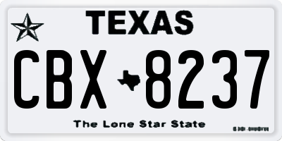 TX license plate CBX8237
