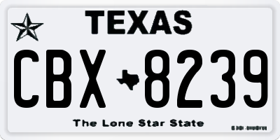 TX license plate CBX8239
