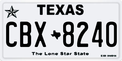 TX license plate CBX8240