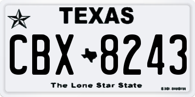 TX license plate CBX8243