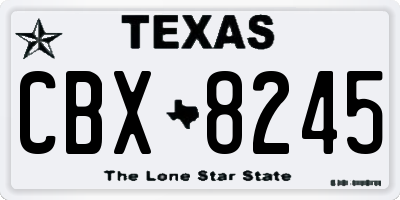 TX license plate CBX8245