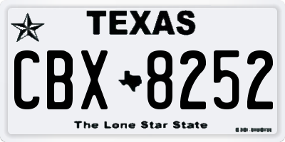 TX license plate CBX8252