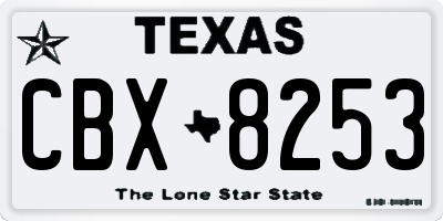 TX license plate CBX8253