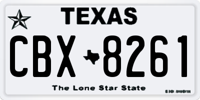 TX license plate CBX8261