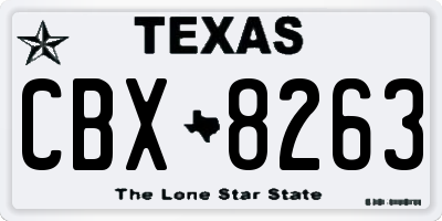 TX license plate CBX8263
