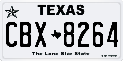 TX license plate CBX8264