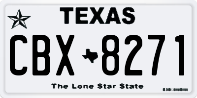 TX license plate CBX8271