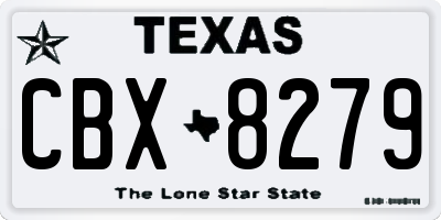 TX license plate CBX8279