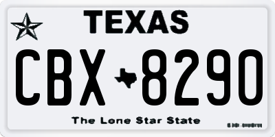 TX license plate CBX8290
