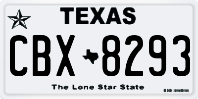 TX license plate CBX8293