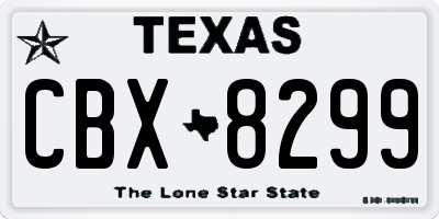 TX license plate CBX8299