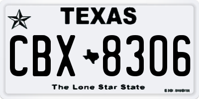 TX license plate CBX8306