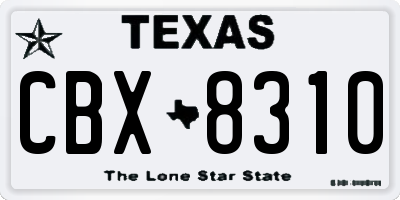 TX license plate CBX8310