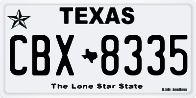 TX license plate CBX8335