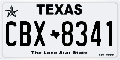 TX license plate CBX8341