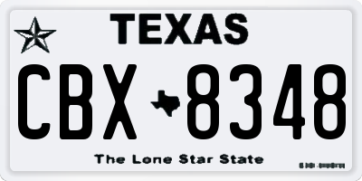 TX license plate CBX8348