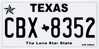 TX license plate CBX8352