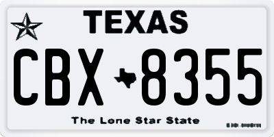 TX license plate CBX8355