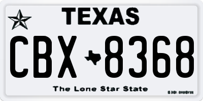 TX license plate CBX8368
