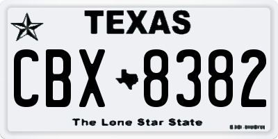TX license plate CBX8382