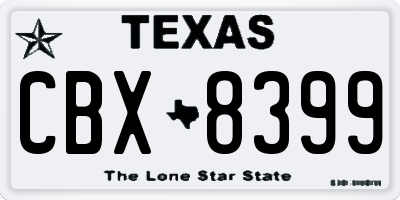 TX license plate CBX8399