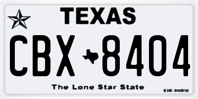 TX license plate CBX8404