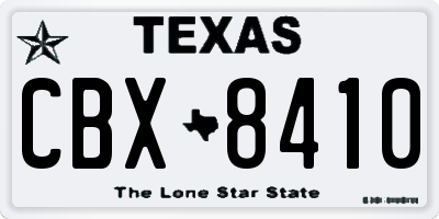 TX license plate CBX8410