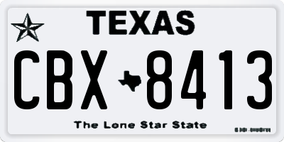TX license plate CBX8413