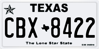 TX license plate CBX8422